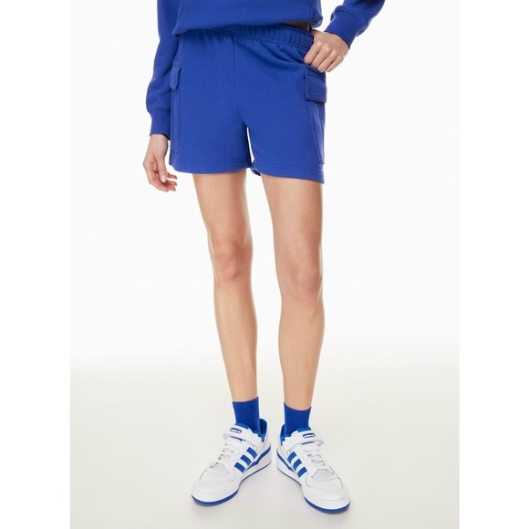 TNA Terry Fleece Mega Cargo Mid-thigh Sweatshort in Cobalt Blue - Size XL - Picture 1 of 9